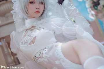 ☆ Aqua – 2B ☆ Sexy girl cosplay white dress