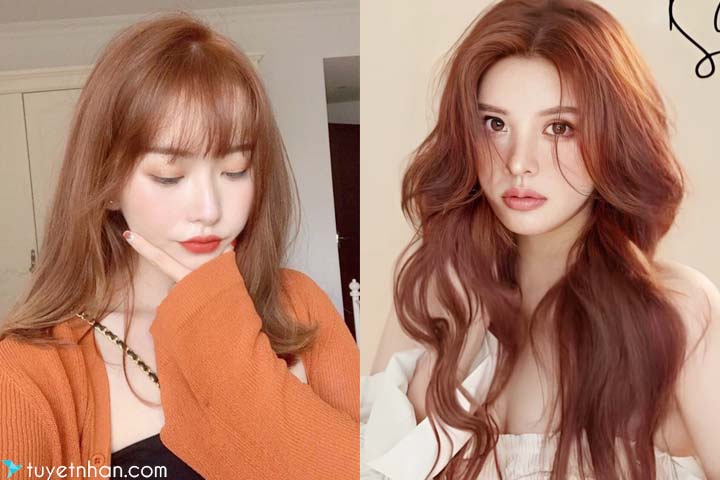 Kiểu tóc nâu cam đầy ấn tượng cho các bạn nữ