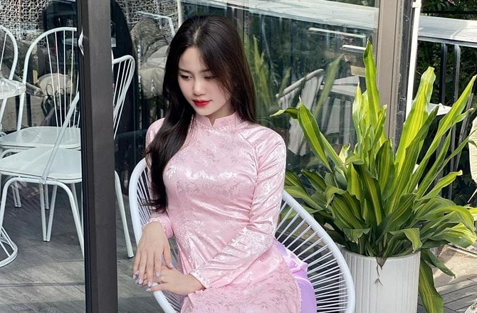 20 Mẫu áo dài hồng đẹp, áo dài cưới màu hồng đào, hồng phấn